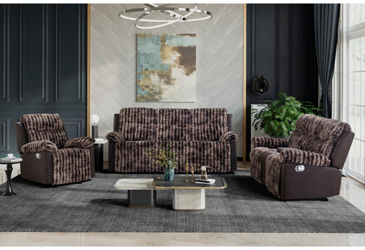 U6028 BROWN RECLINING SOFA/CONSOLE RECLINING LOVESEAT/GLIDER RECLINER - Pay Less Furniture (NJ)
