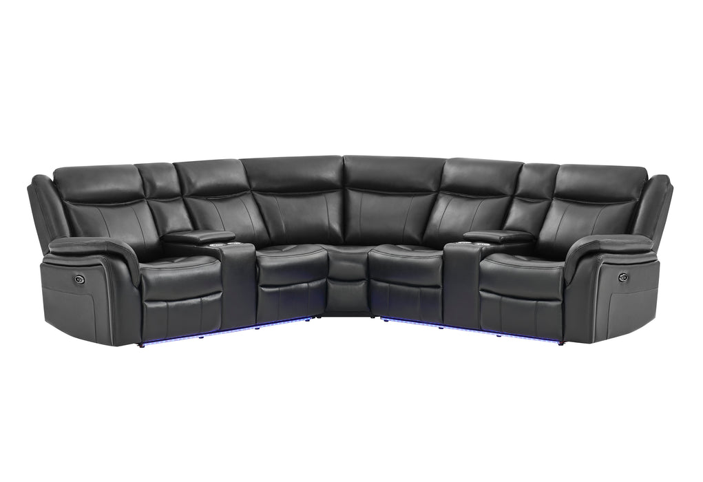 UM02 BLACK SECTIONAL - Pay Less Furniture (NJ)