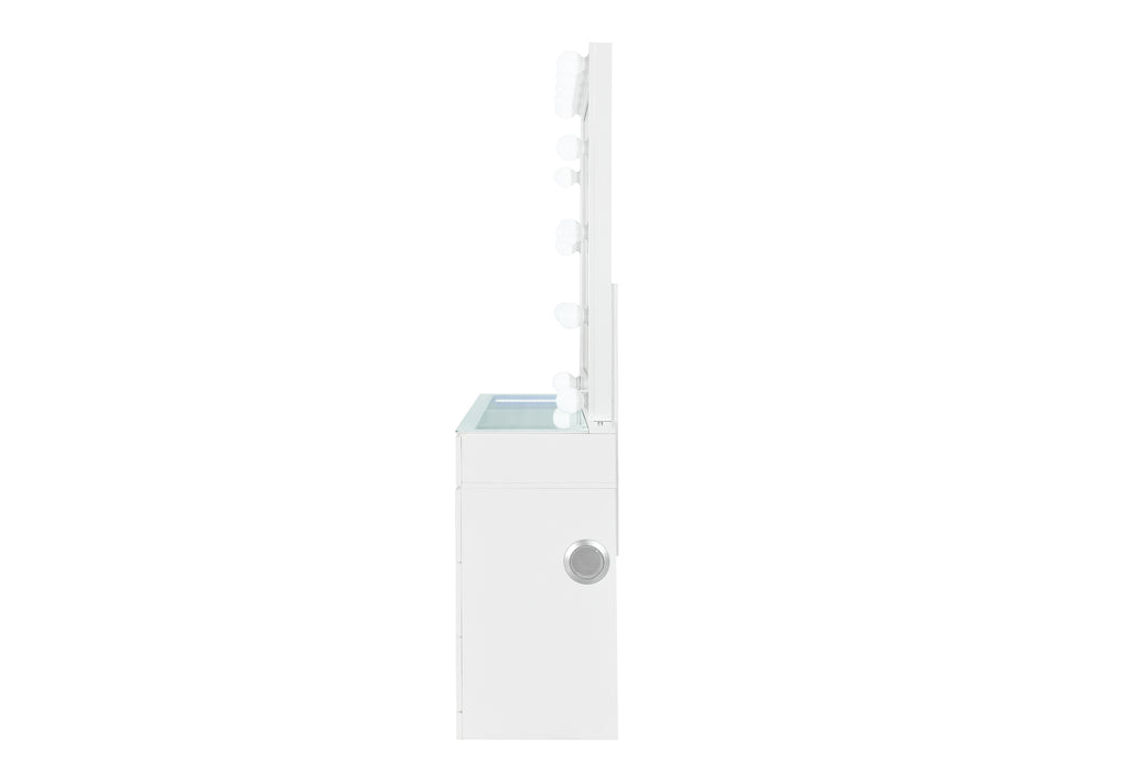 ELLA WHITE VANITY WITH SPEAKER - Pay Less Furniture (NJ)