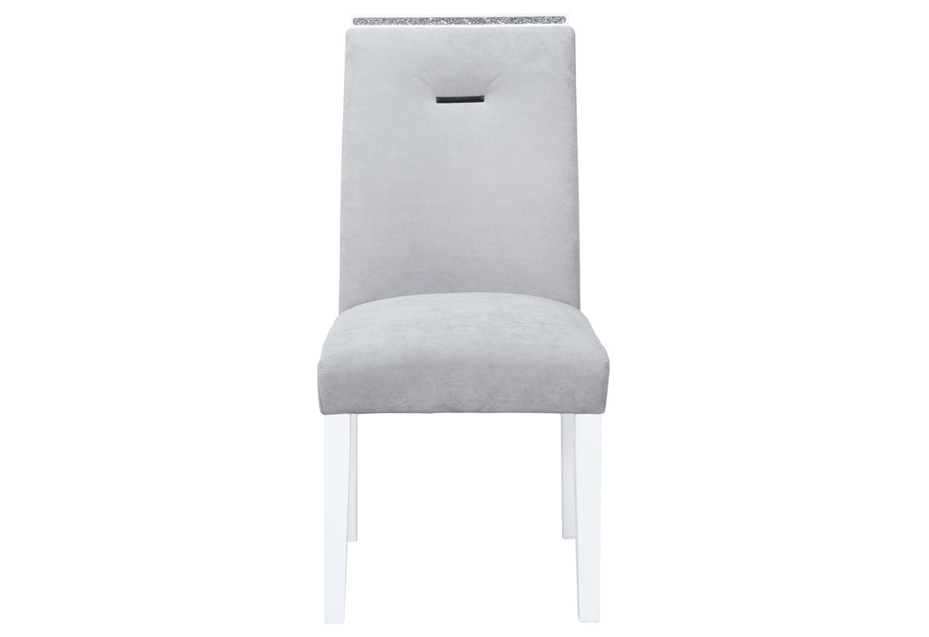 MONACO WHITE DINING TABLE + 6 MONACO DINING CHAIR - Pay Less Furniture (NJ)