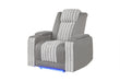 U8000 GREY POWER RECLINER W/ POWER HEADREST & LED LIGHT - Pay Less Furniture (NJ)