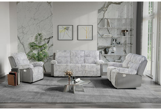 U6028 GREY RECLINING SOFA/CONSOLE RECLINING LOVESEAT/GLIDER RECLINER - Pay Less Furniture (NJ)