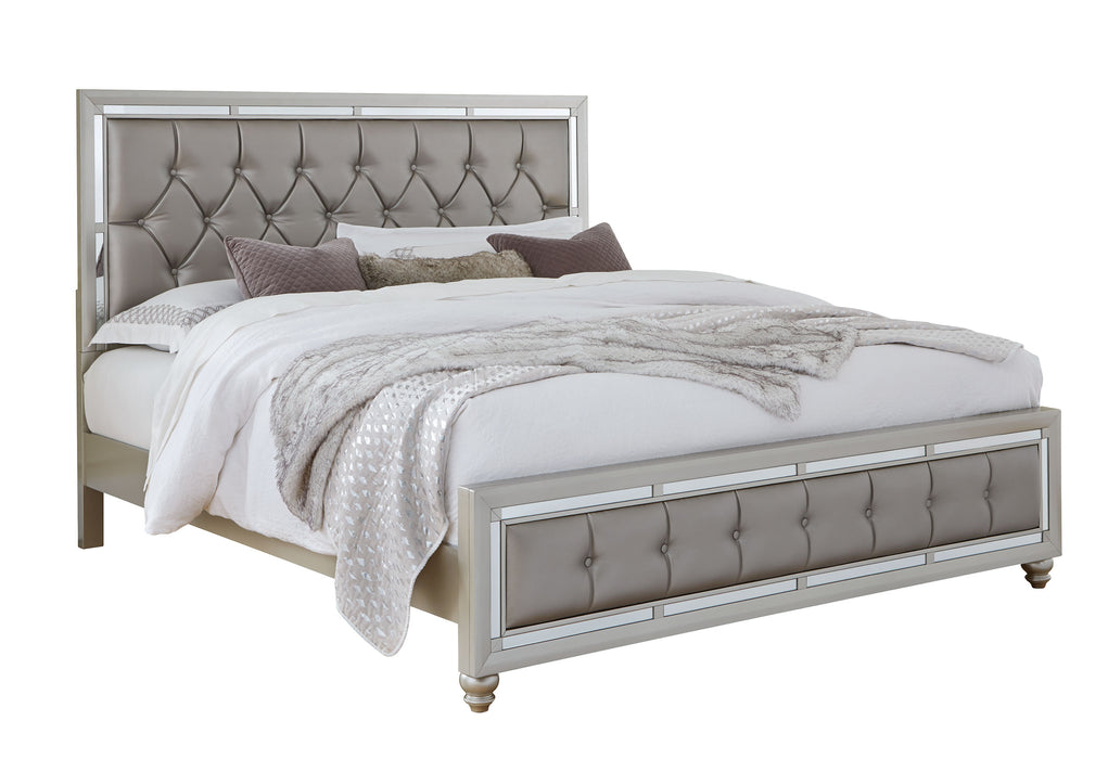 RILEY SILVER KING BED - Pay Less Furniture (NJ)