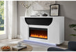 AVEENA WHITE 76" ENT UNIT WITH TV, LED, SPEAKERS, CRYSTAL AND POP-UP - Pay Less Furniture (NJ)