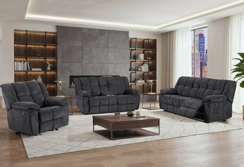 U6000 BLACK GLIDER RECLINER - Pay Less Furniture (NJ)