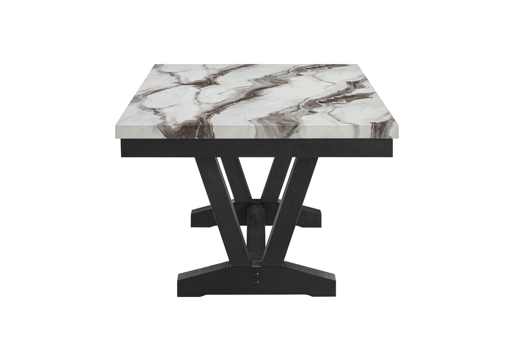 D1319 BLACK/WHITE DINING TABLE - Pay Less Furniture (NJ)