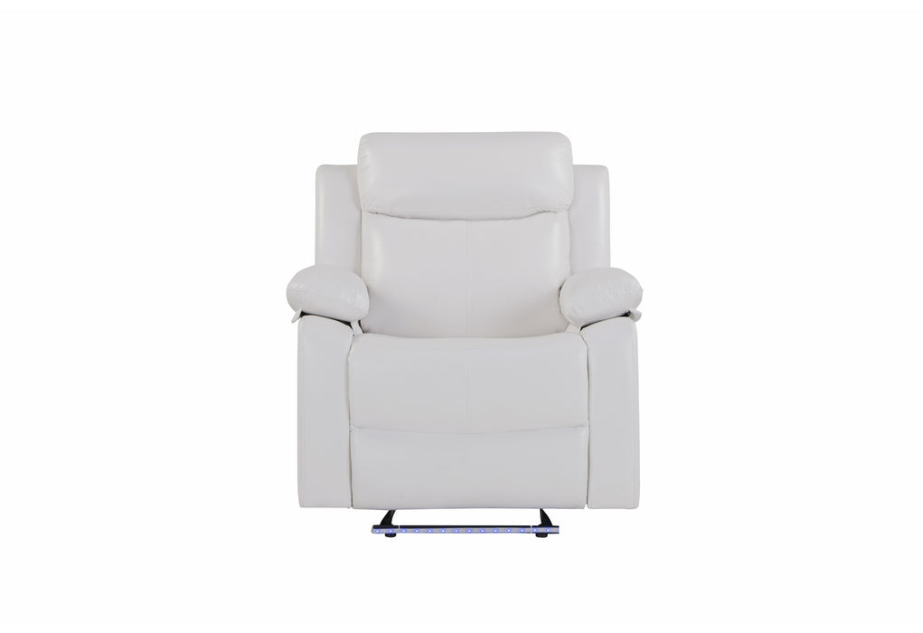U6026 BLANCHE WHITE GLIDER RECLINER WITH LED - Pay Less Furniture (NJ)