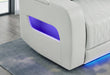 U8611 BLANCHE SILVER PWR CON REC LOVESEAT WITH PHR, LED & SPEAKER - Pay Less Furniture (NJ)