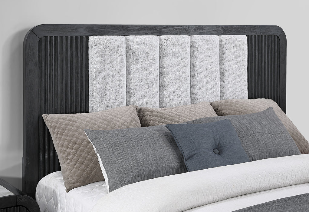 BECKETT WHITE/BLACK KING BED GROUP WITH COOLER & SPEAKER - Pay Less Furniture (NJ)